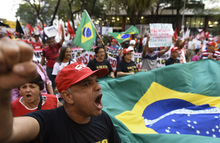 Protesto pró governo em Belo Horizonte MG