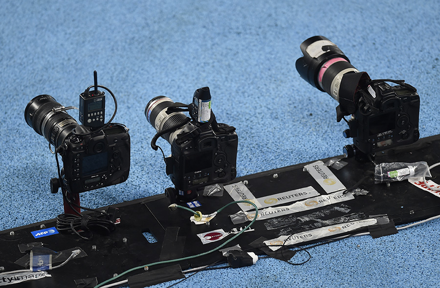 Câmeras remotas posicionadas na pista do Engenhão, Rio de Janeiro (RJ)