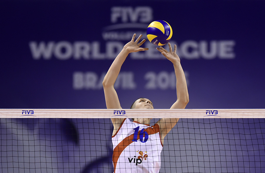 Aleksa Brdjovic, da Sérvia, durante partida contra o Brasil. Belo Horizonte MG