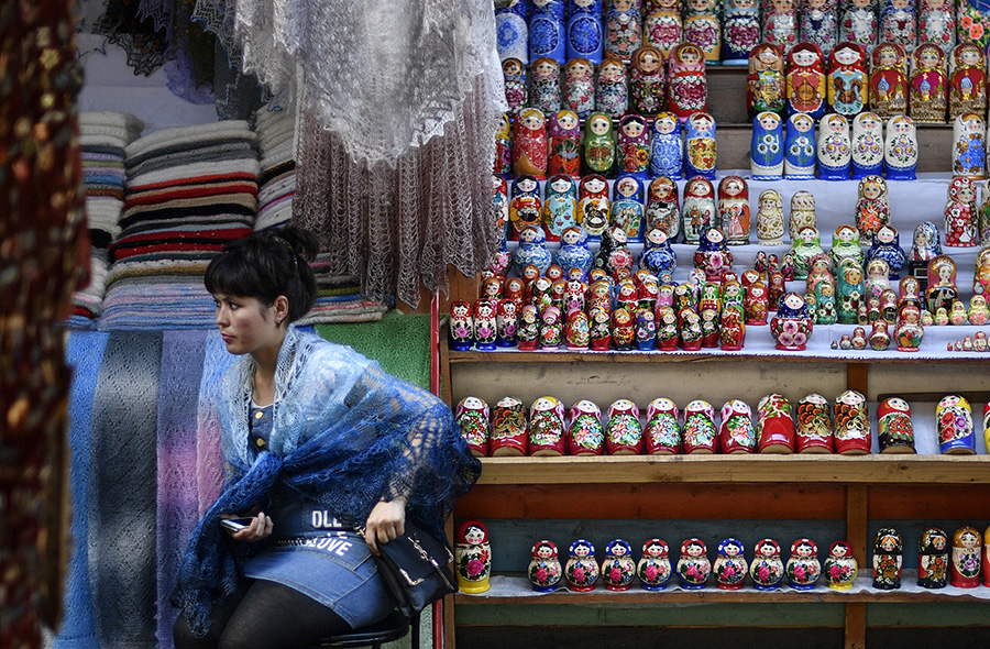 Mercado Izmailovo, em Moscou - Rússia